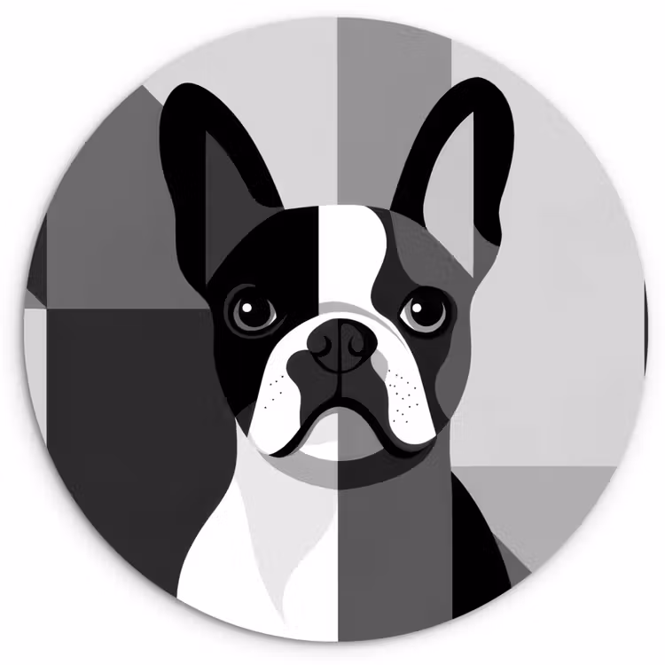 Muurcirkel - Buldog - Zwart - Abstract - Vlakken — 1