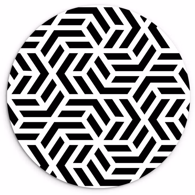 Muurcirkel - Design - Geometrie - Patroon - Zwart - Wit — 1