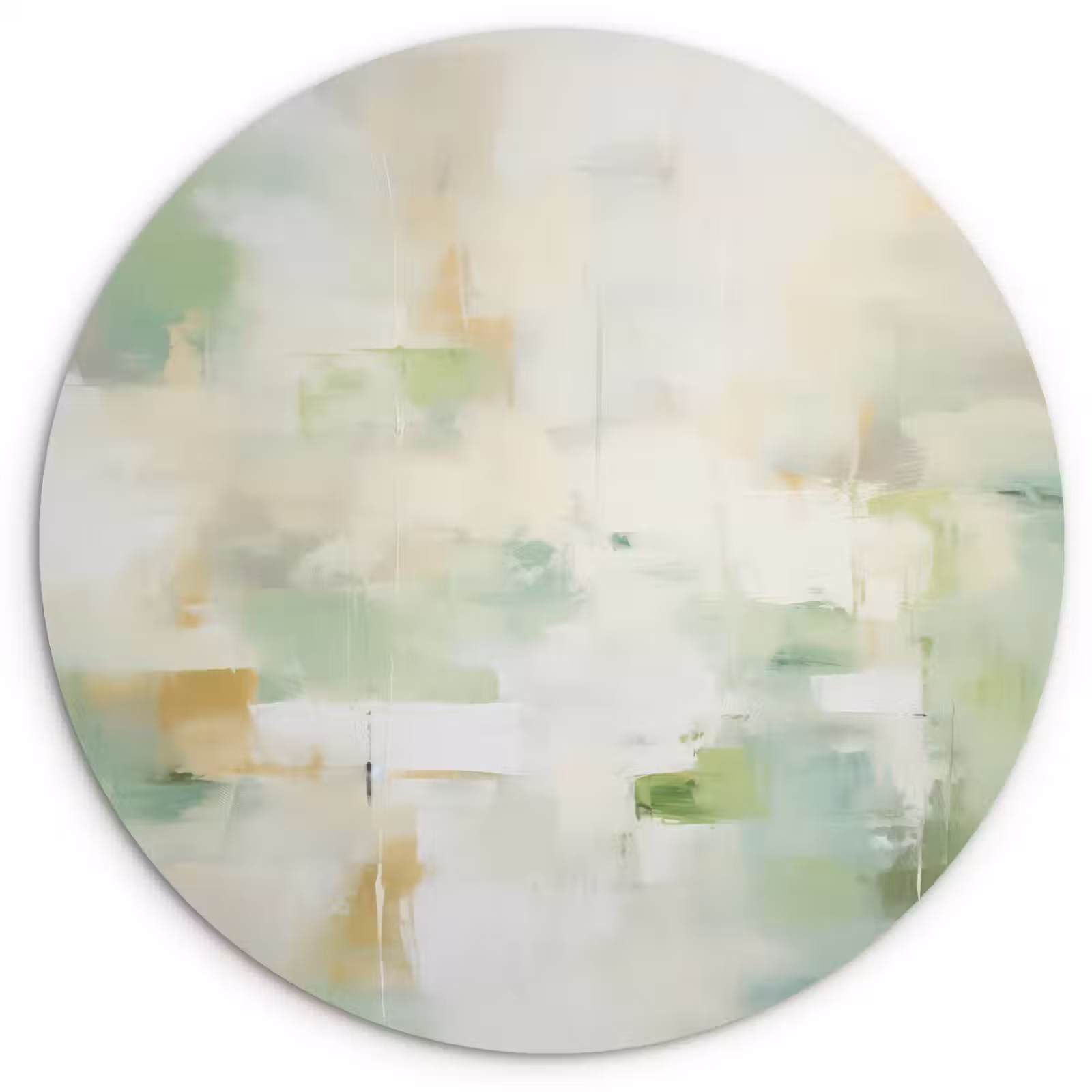 Muurcirkel - Abstract - Kunst - Wit - Groen - Modern — 1
