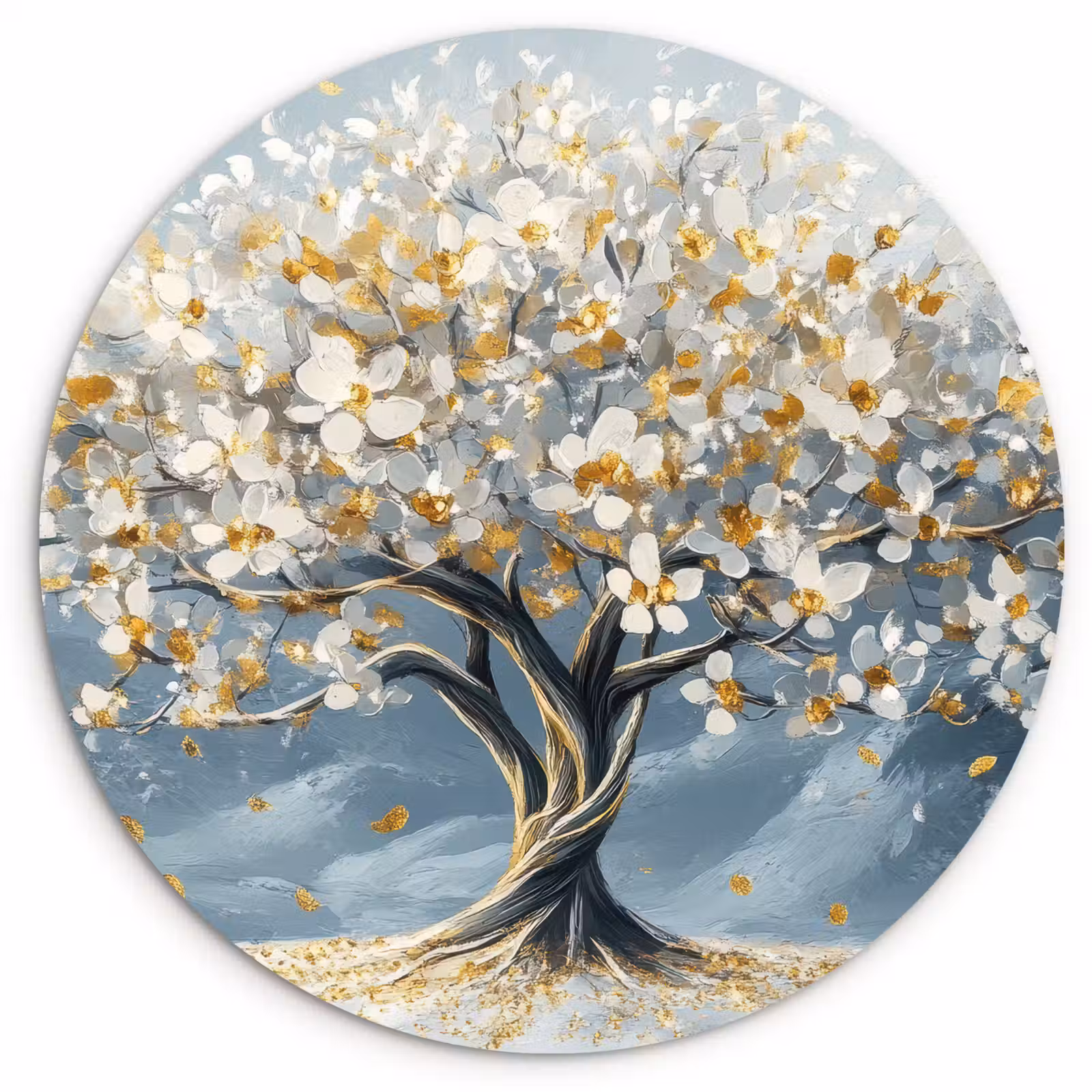 Muurcirkel - Boom - Winter - Levensboom - Modern - Goud — 1