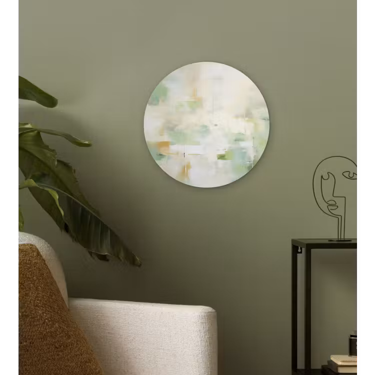 Muurcirkel - Abstract - Kunst - Wit - Groen - Modern — 3