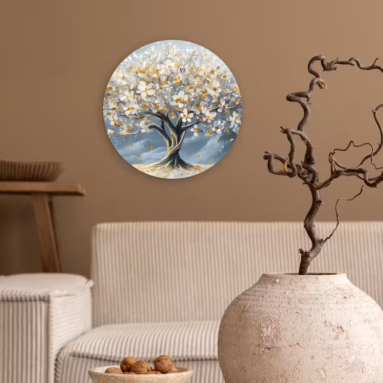 Muurcirkel - Boom - Winter - Levensboom - Modern - Goud — 2