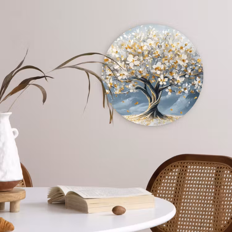 Muurcirkel - Boom - Winter - Levensboom - Modern - Goud — 4