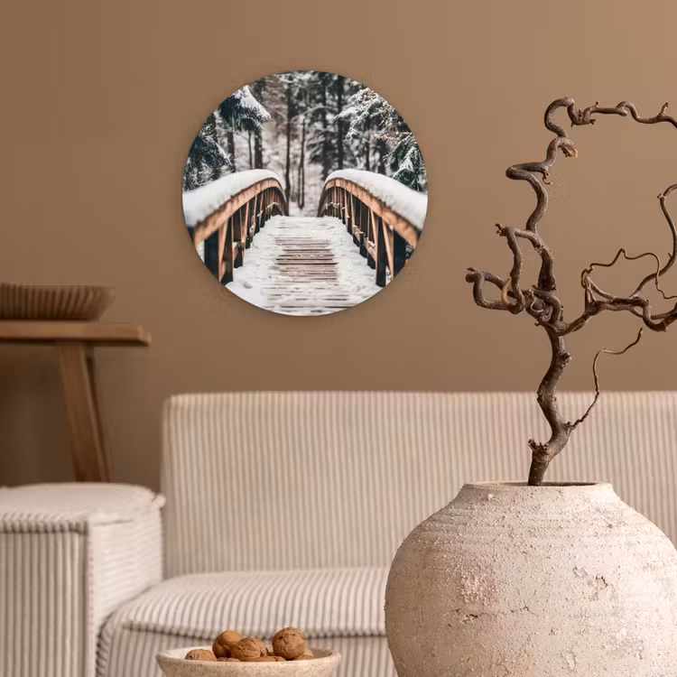 Muurcirkel - Brug - Winterlandschap - Bos - Natuur - Sneeuw — 2