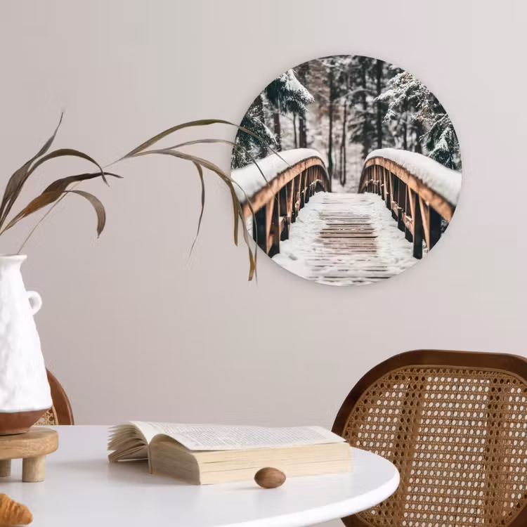Muurcirkel - Brug - Winterlandschap - Bos - Natuur - Sneeuw — 4