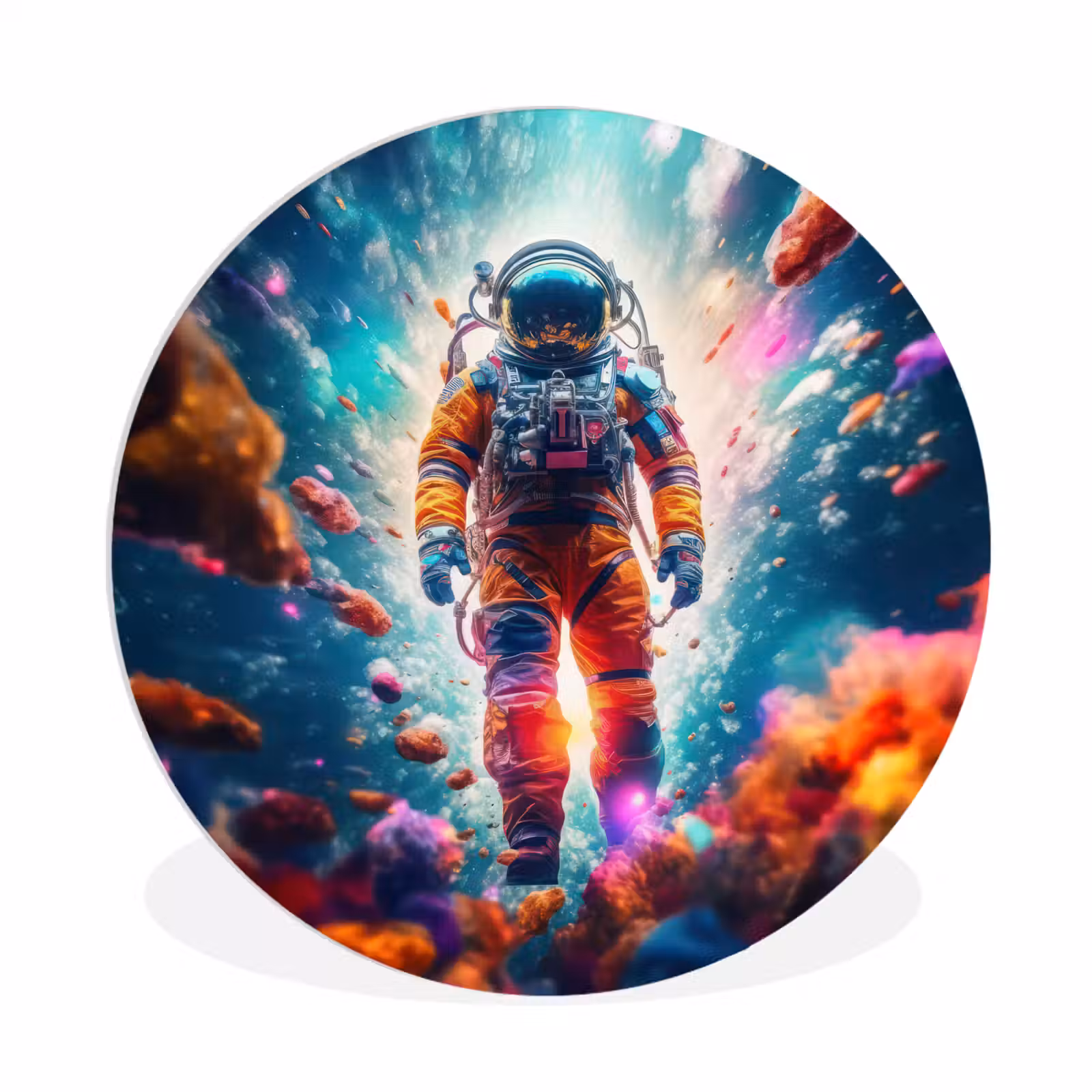 Muurcirkel - Astronaut - Neon - Meteoriet - Neon — 1