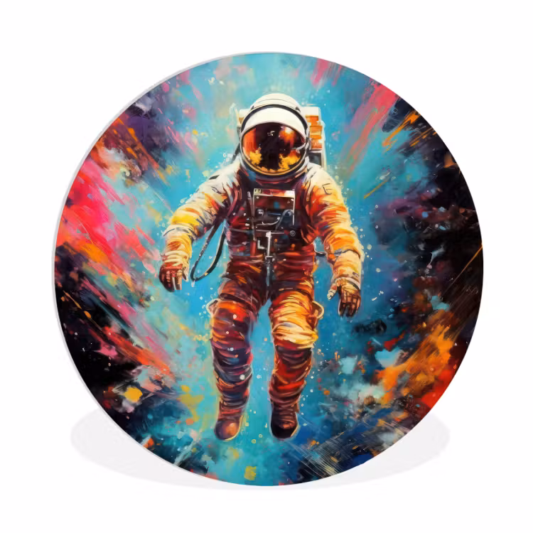 Muurcirkel - Astronaut - Graffiti - Ruimte - Neon — 1