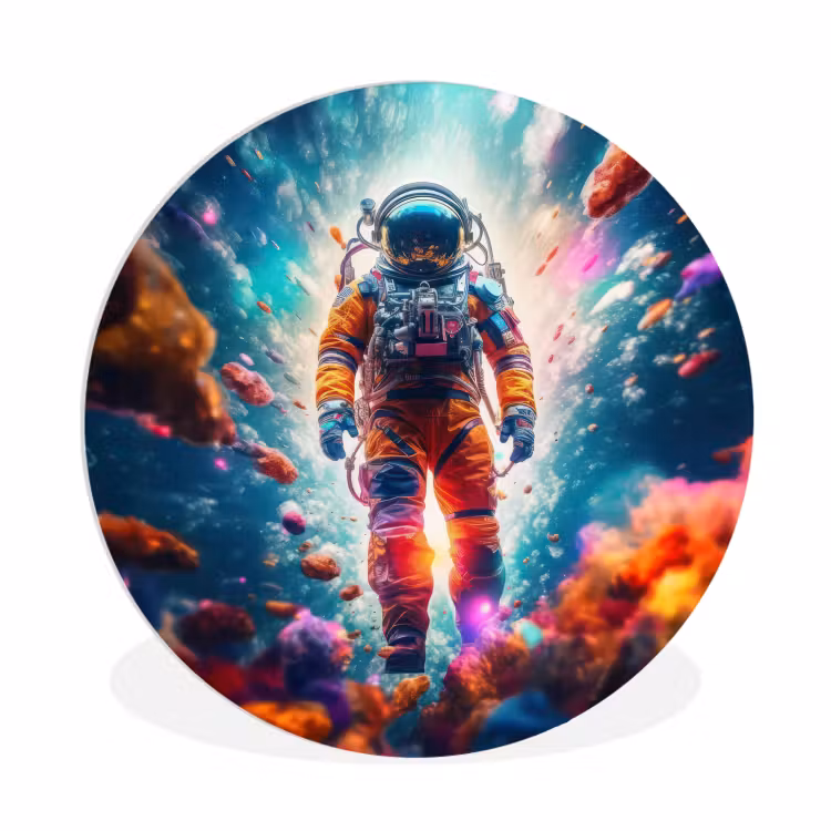 Muurcirkel - Astronaut - Neon - Meteoriet - Neon — 1