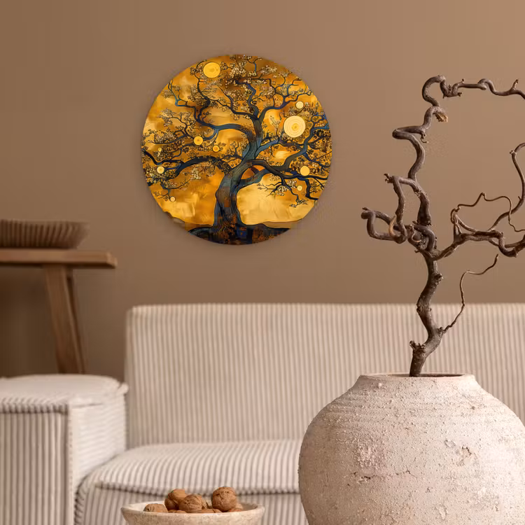Muurcirkel - Boom - Levensboom - Abstract - Goud — 2