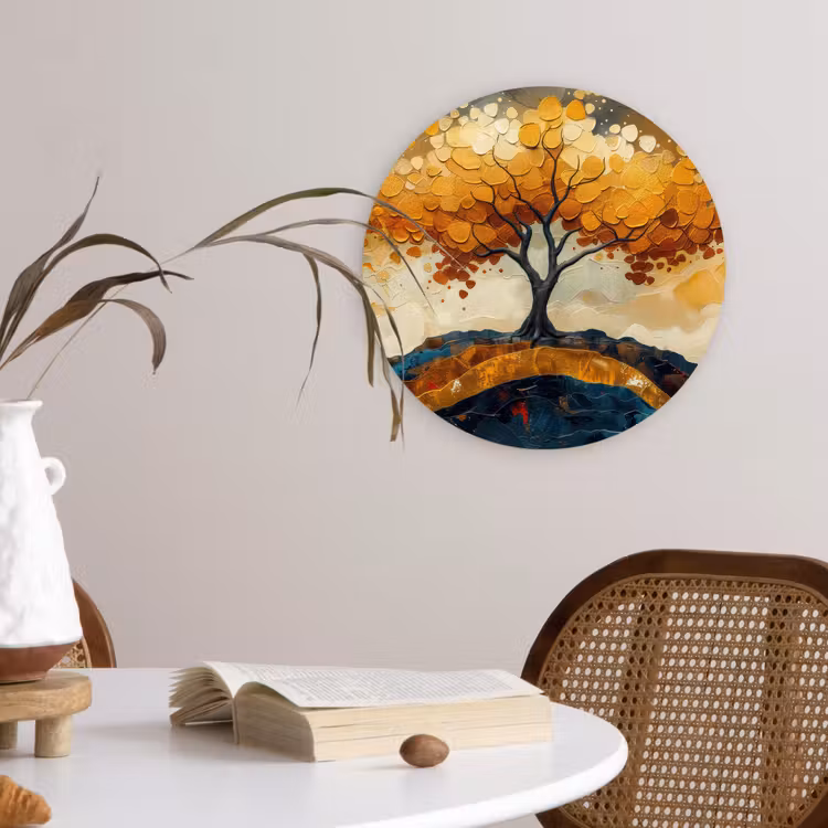 Muurcirkel - Boom - Natuur - Goud - Modern — 4