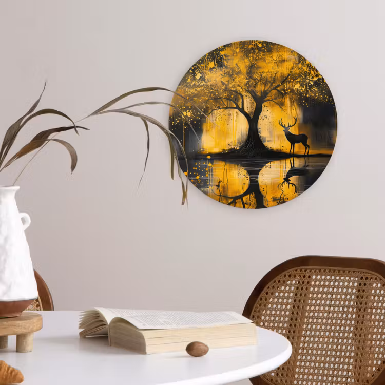 Muurcirkel - Boom - Verflook - Hert - Natuur - Goud — 4