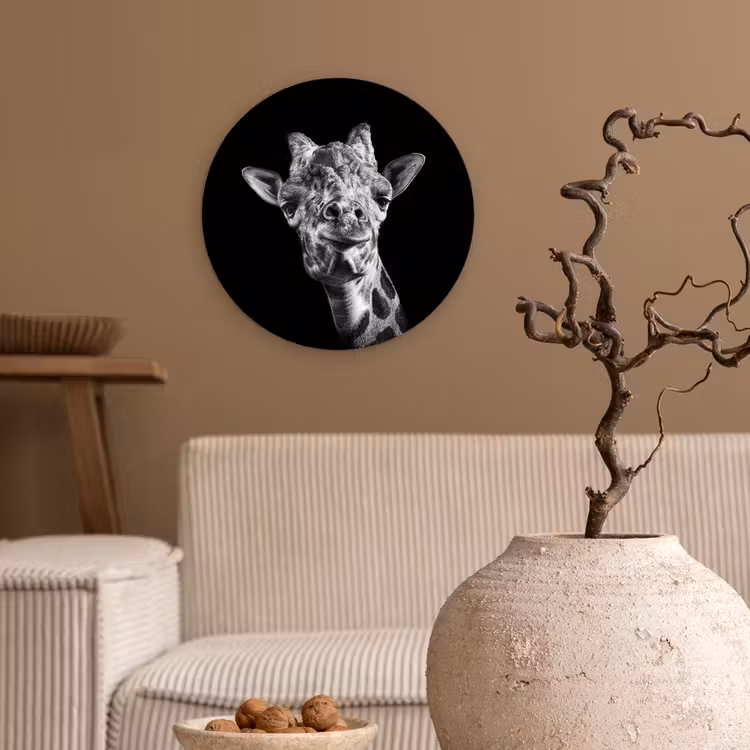 Muurcirkel - Giraffe - Dier - Zwart - Wit — 2