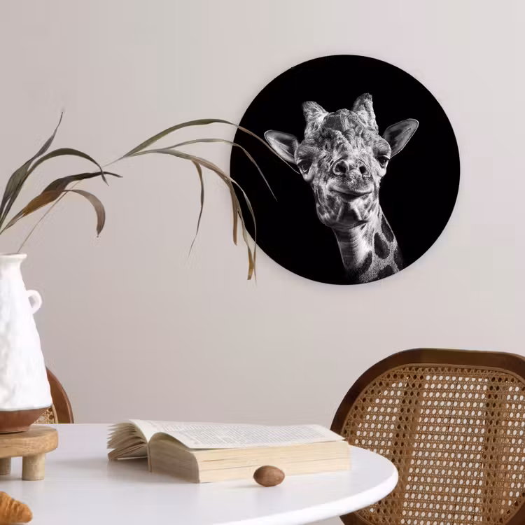 Muurcirkel - Giraffe - Dier - Zwart - Wit — 4