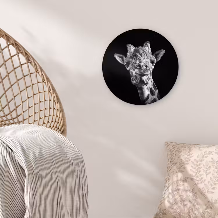 Muurcirkel - Giraffe - Dier - Zwart - Wit — 5