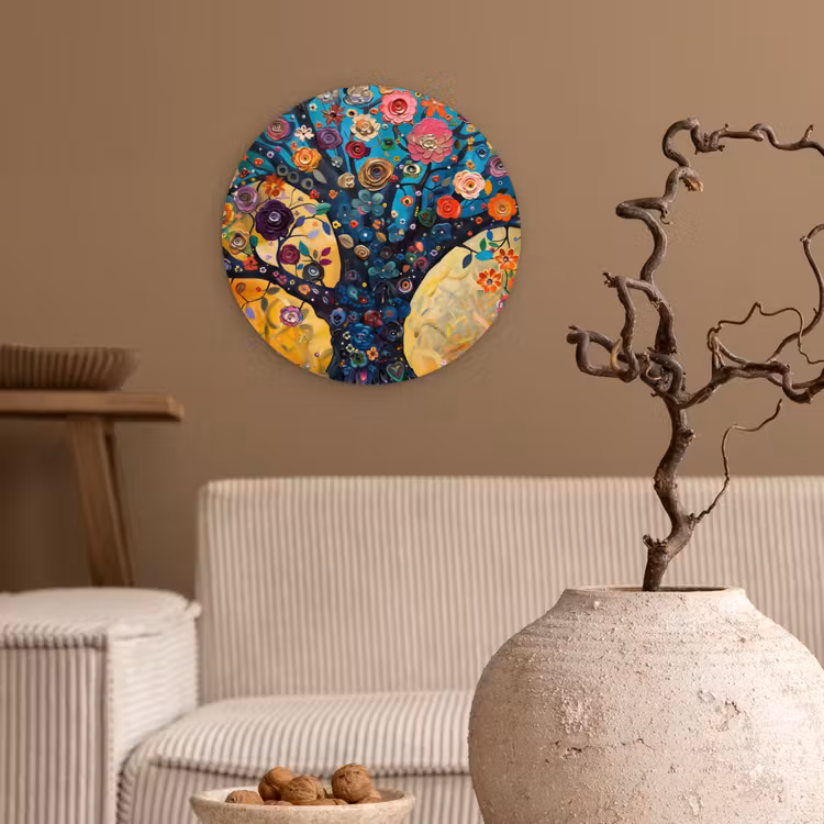 Muurcirkel - Boom - Levensboom - Kleurrijk - Bloemen - Modern — 2