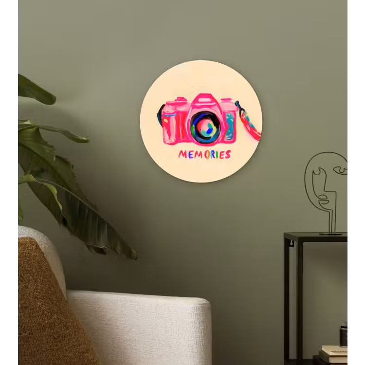 Muurcirkel - Camera - Memories - Roze - Geschilderd — 3