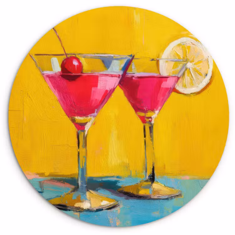 Muurcirkel - Glazen - Cocktail - Citroen - Kers — 1