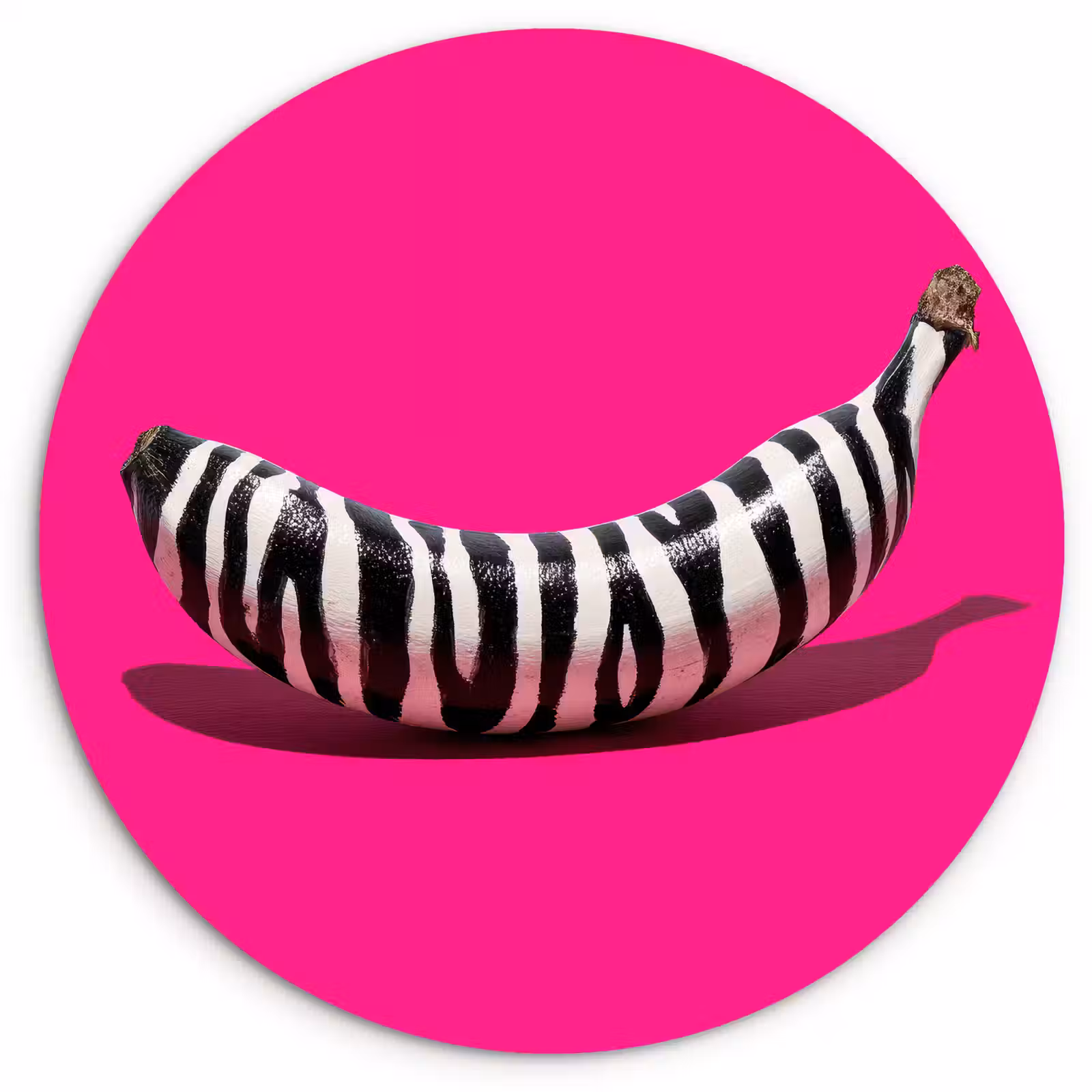 Muurcirkel - Banaan - Zebraprint - Roze — 1