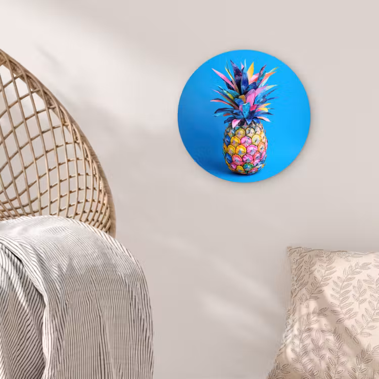 Muurcirkel - Ananas - Blauw - Tropisch - Vrolijk — 5