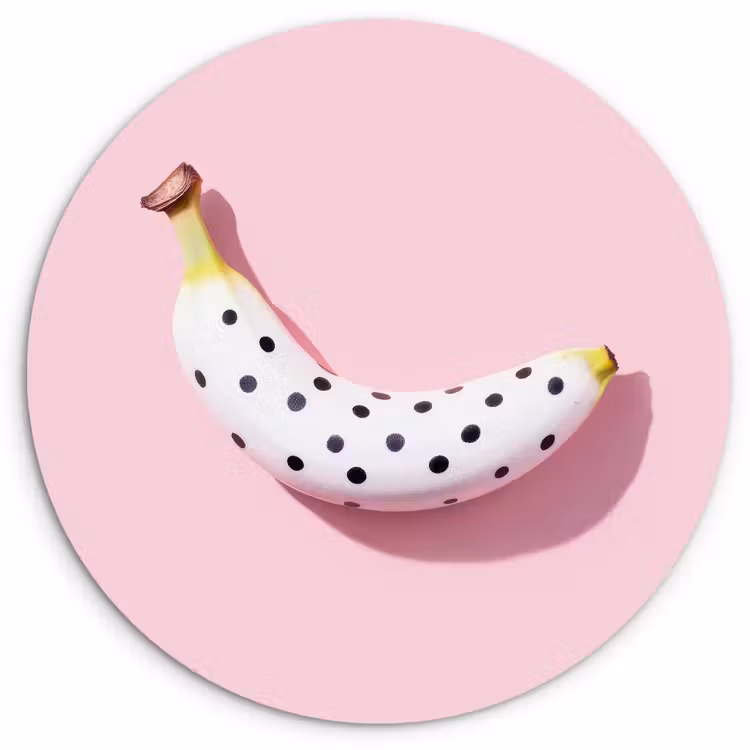 Muurcirkel - Banaan - Stippen - roze — 1