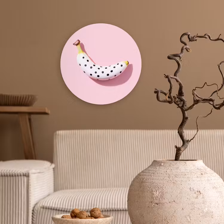 Muurcirkel - Banaan - Stippen - roze — 2