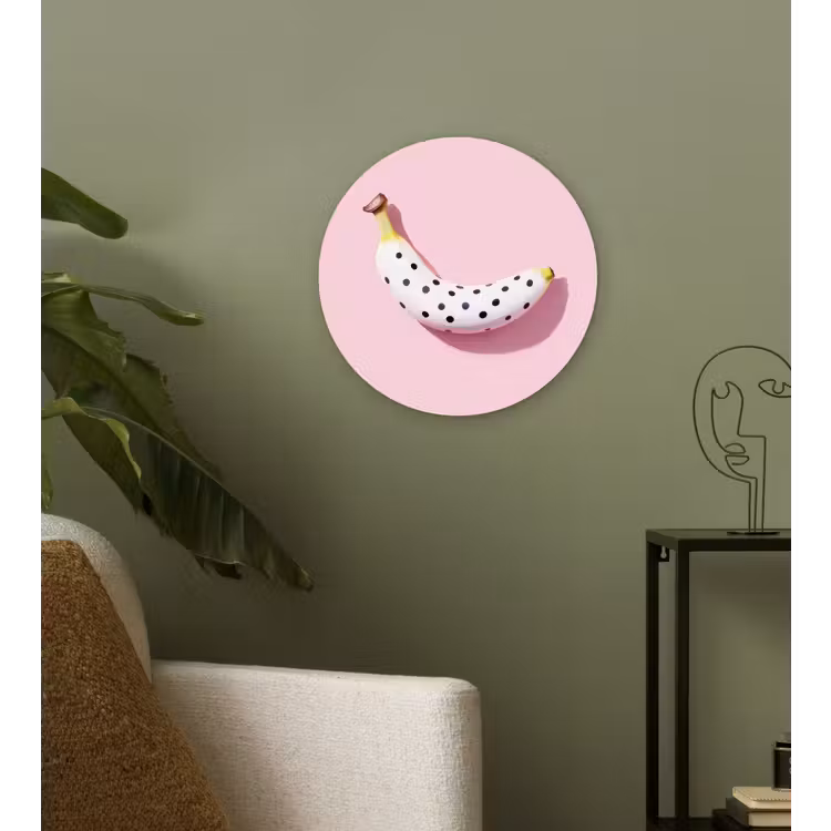 Muurcirkel - Banaan - Stippen - roze — 3