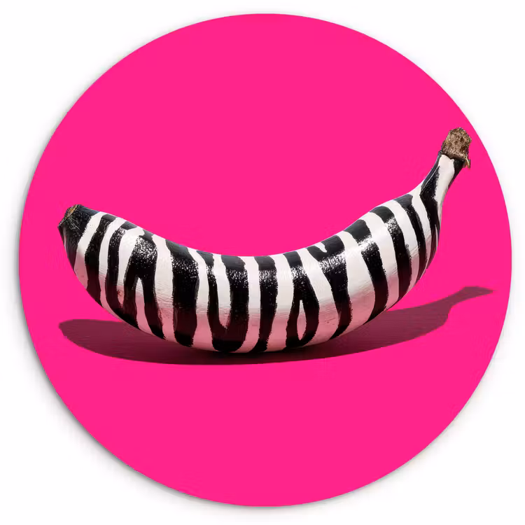 Muurcirkel - Banaan - Zebraprint - Roze — 1
