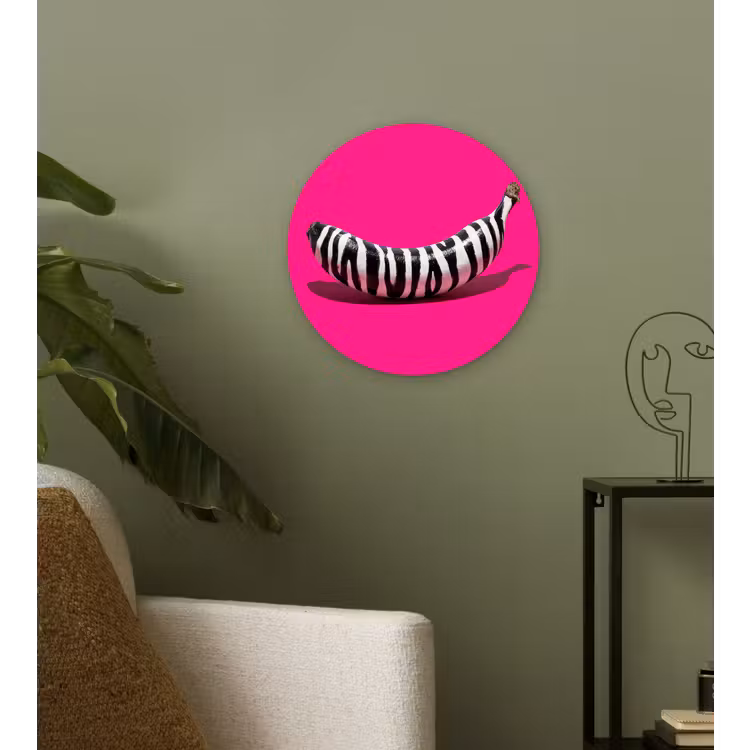 Muurcirkel - Banaan - Zebraprint - Roze — 3