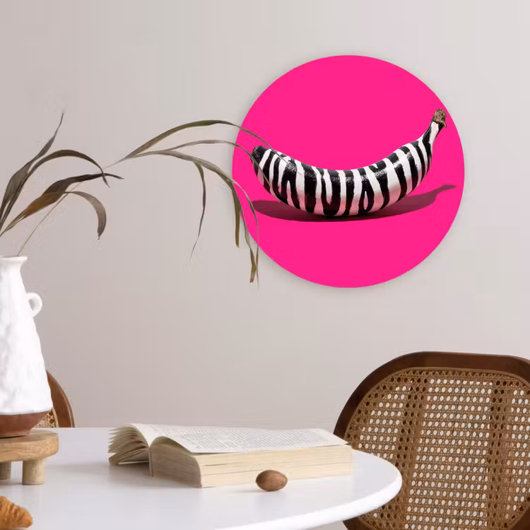 Muurcirkel - Banaan - Zebraprint - Roze — 4