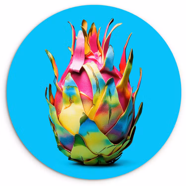 Muurcirkel - Drakenfruit - Blauw - Levendig — 1