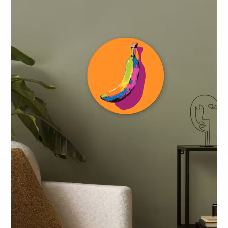 Muurcirkel - Felle kleuren - Banaan - popart — 3