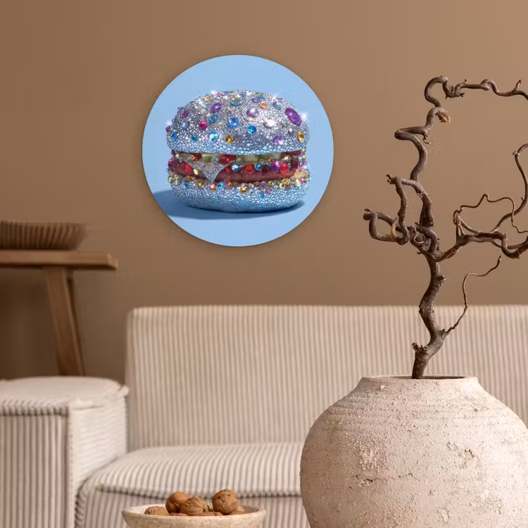 Muurcirkel - Glitters - Hamburger - Blauw — 2