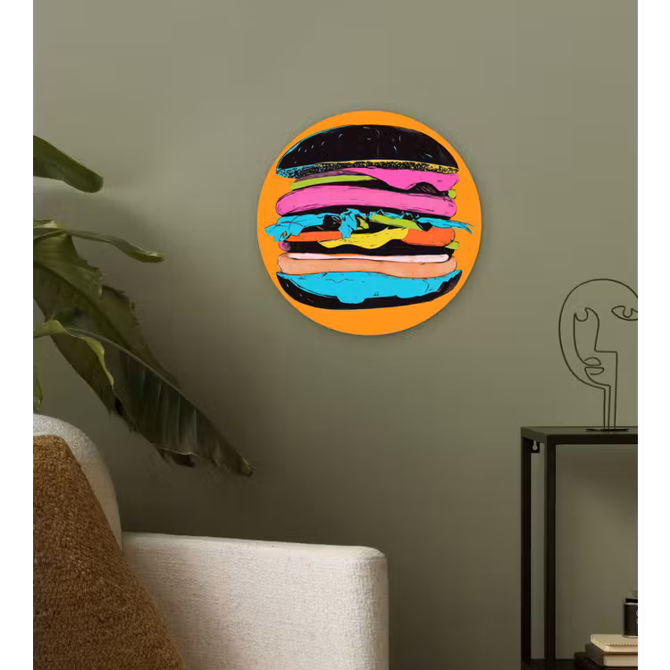 Muurcirkel - Hamburger - Kleurrijk - Speels — 3