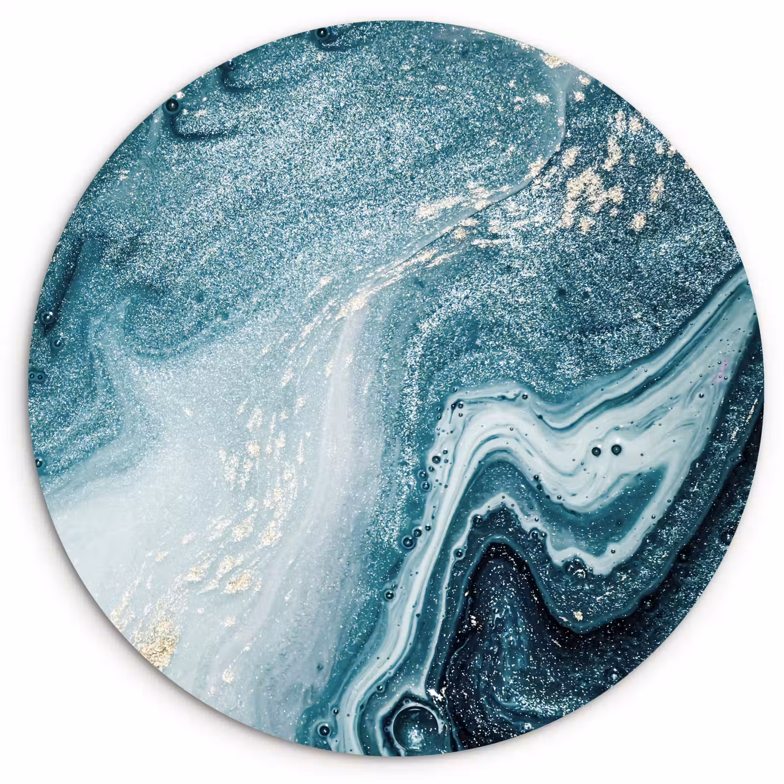 Muurcirkel - Edelstenen - Blauw - Natuur - Marmer - Abstract — 1