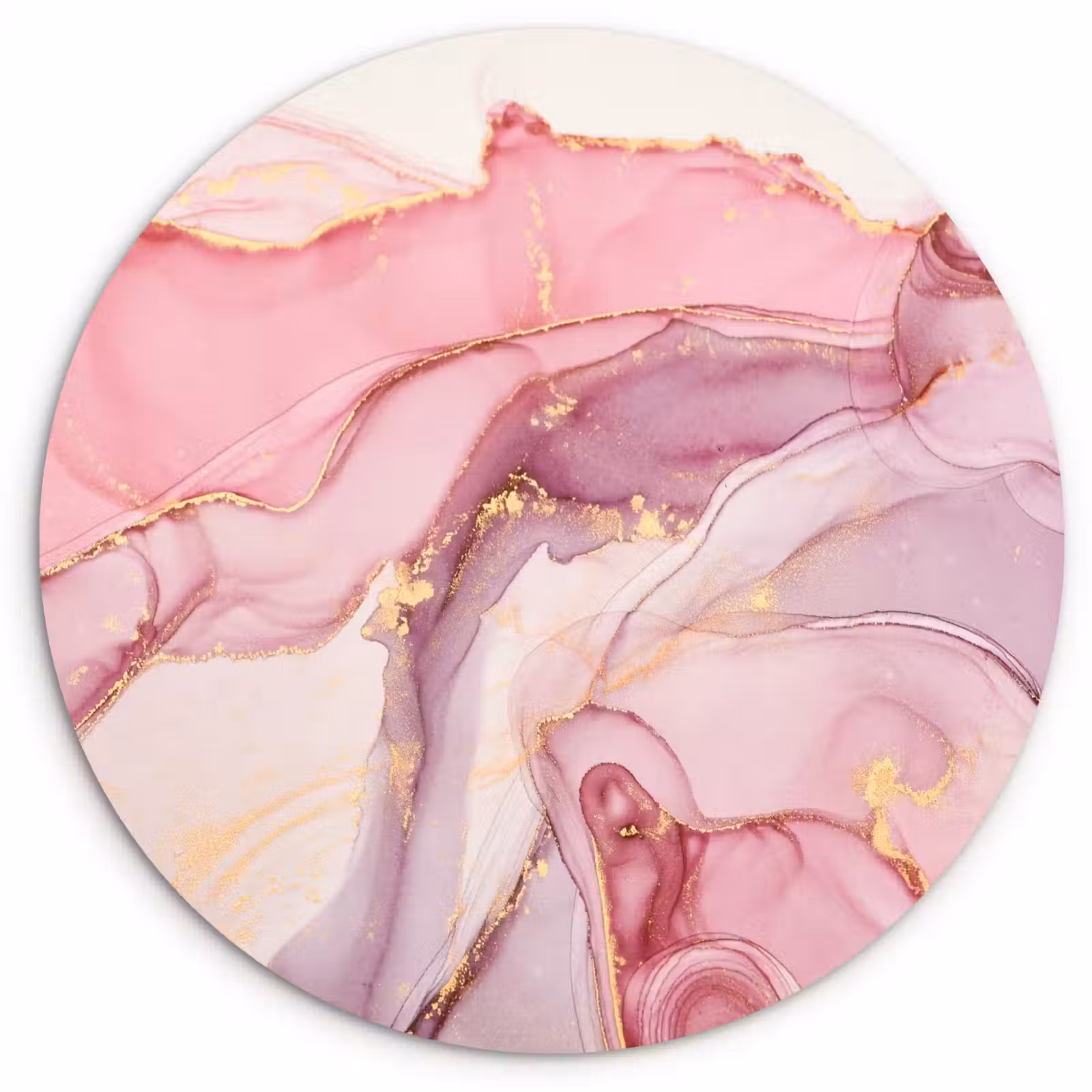 Muurcirkel - Goud - Marmer - Roze — 1
