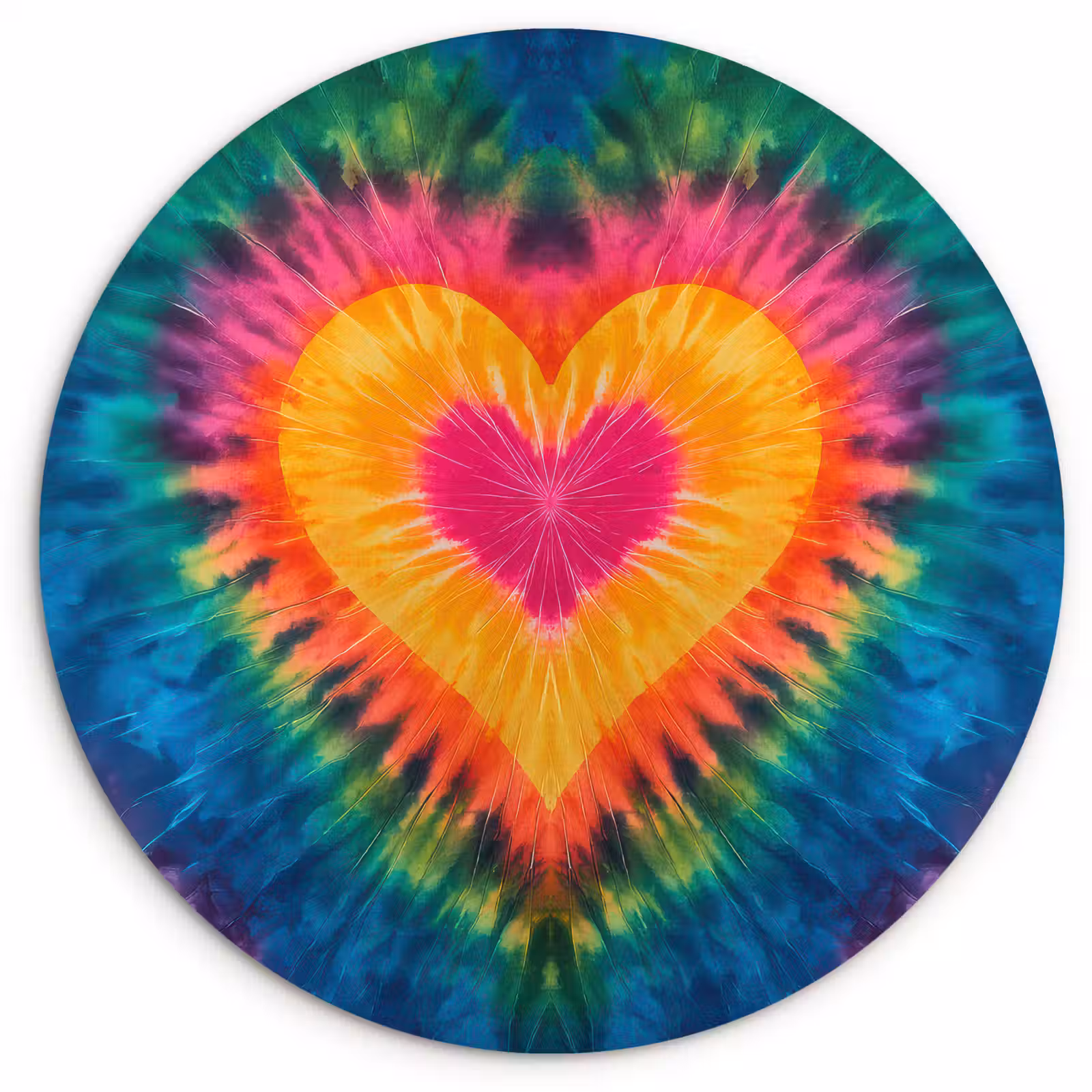 Muurcirkel - Hart - Tie Dye - Kleurrijk — 1