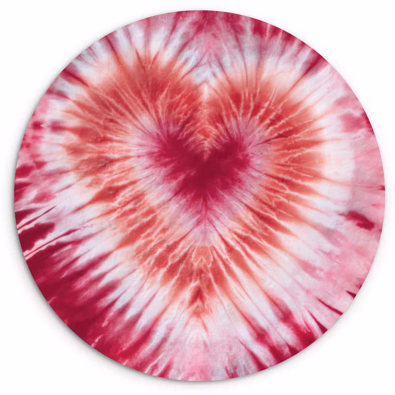 Muurcirkel - Hartvorm - Roze - Tie dye — 1
