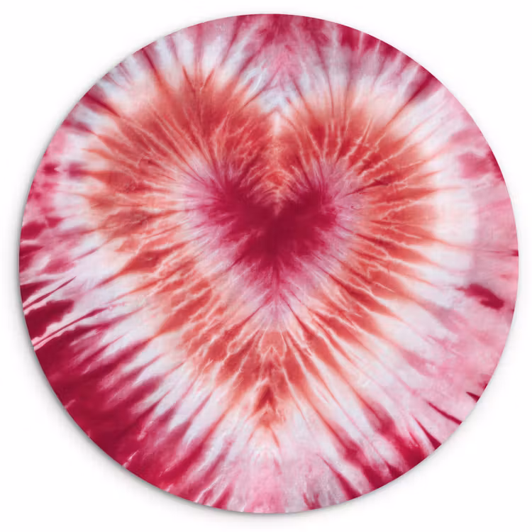 Muurcirkel - Hartvorm - Roze - Tie dye — 1
