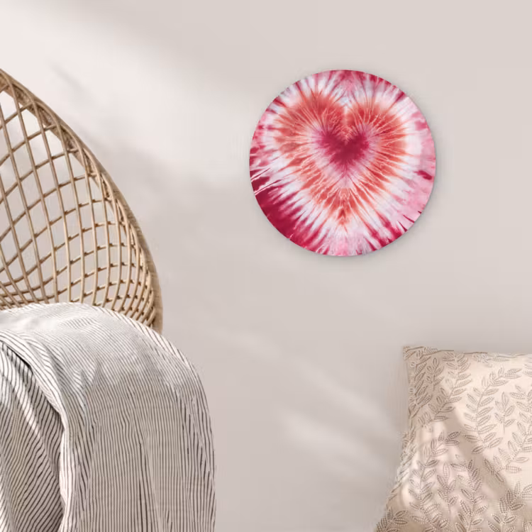 Muurcirkel - Hartvorm - Roze - Tie dye — 5