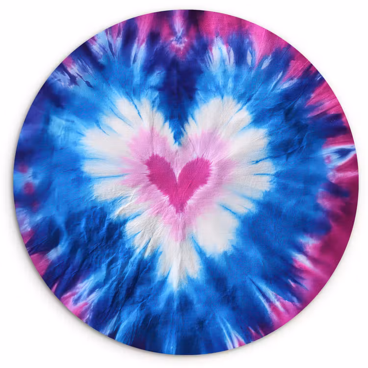 Muurcirkel - Hartvormig - Tie dye - Paars — 1