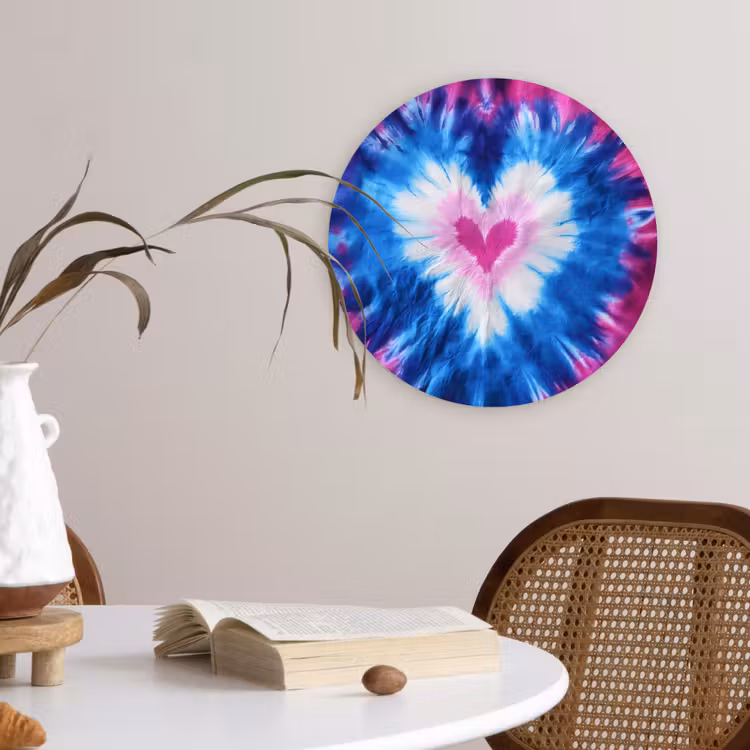 Muurcirkel - Hartvormig - Tie dye - Paars — 4