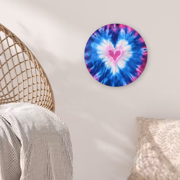 Muurcirkel - Hartvormig - Tie dye - Paars — 5