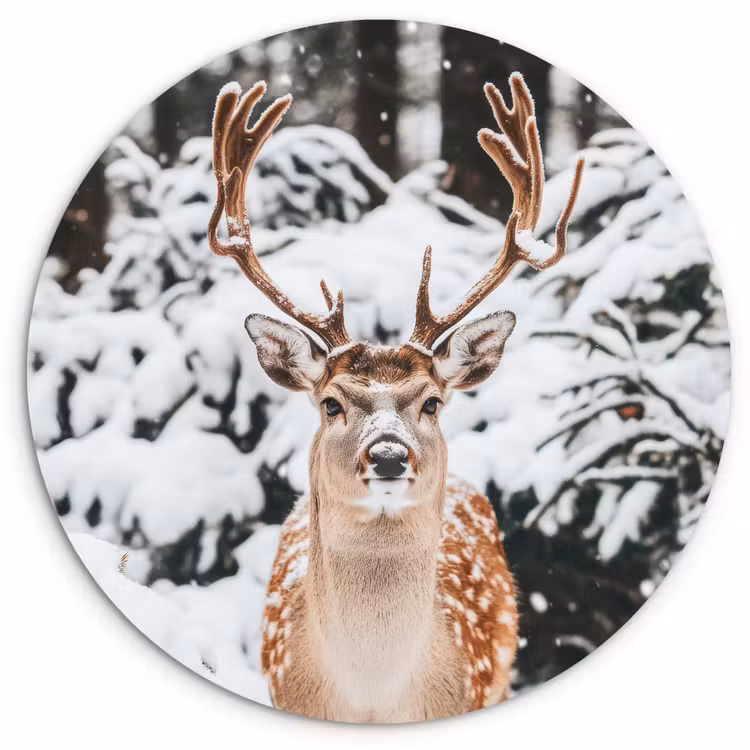 Muurcirkel - Hert - Sneeuw - Winter - Bos - Dieren — 1