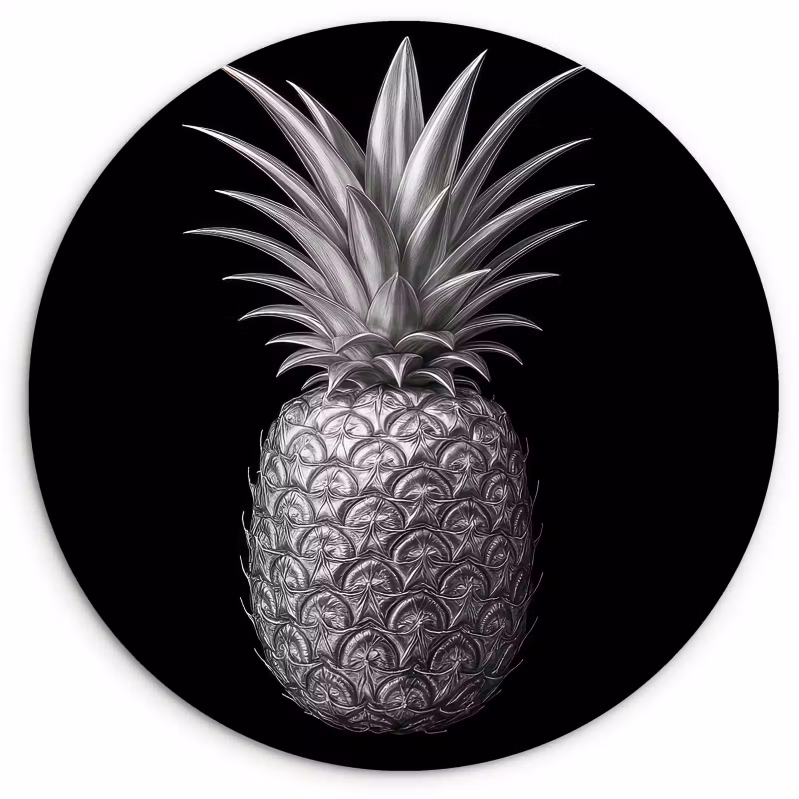 Muurcirkel - Ananas - Gedetailleerd - Bladeren — 1