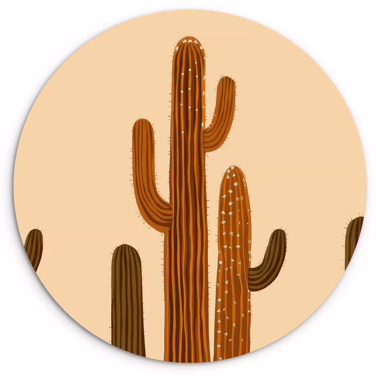 Muurcirkel - Cactus - Woestijn - Zand - Bruin — 1