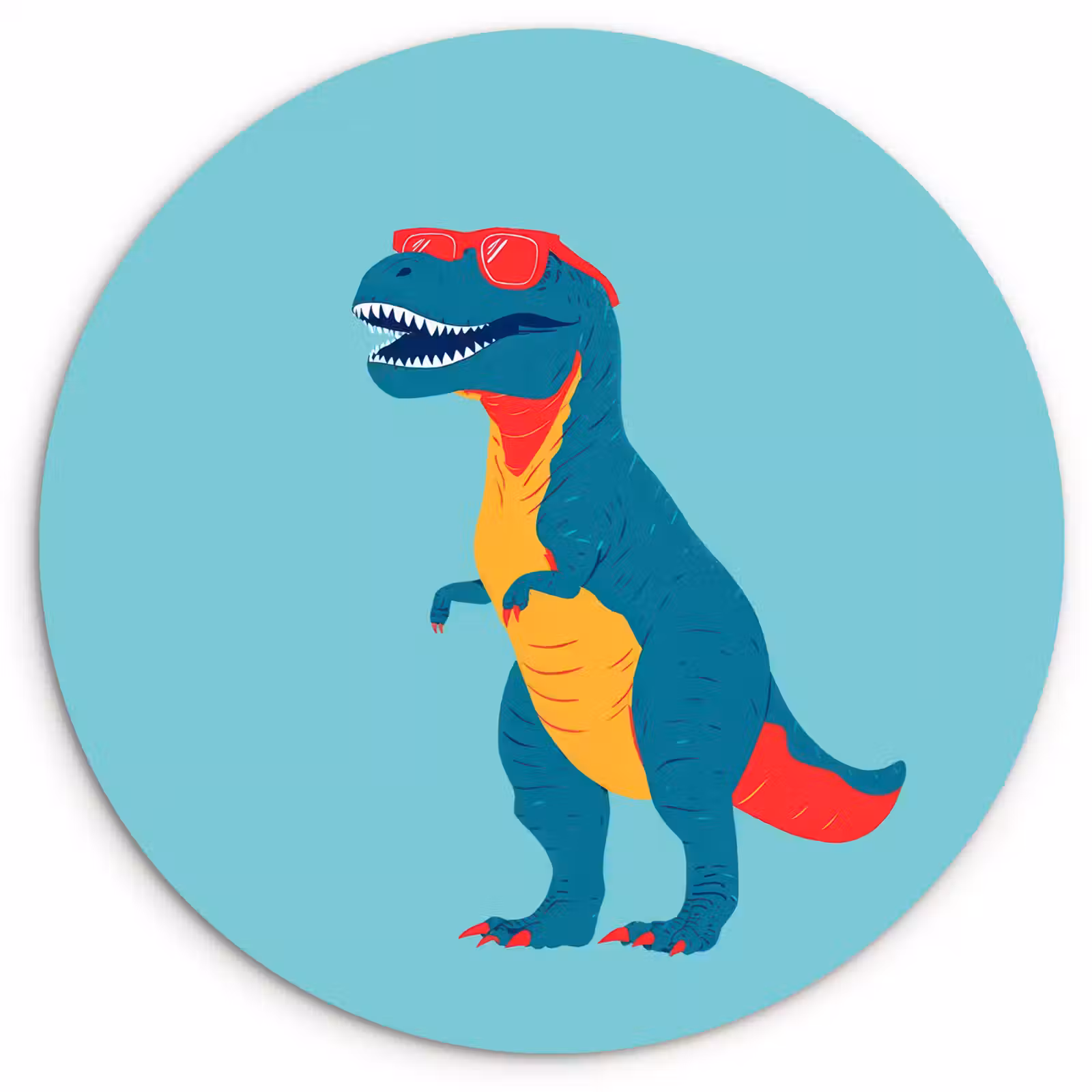 Muurcirkel - Dinosaurus - Blauw - Zonnebril — 1