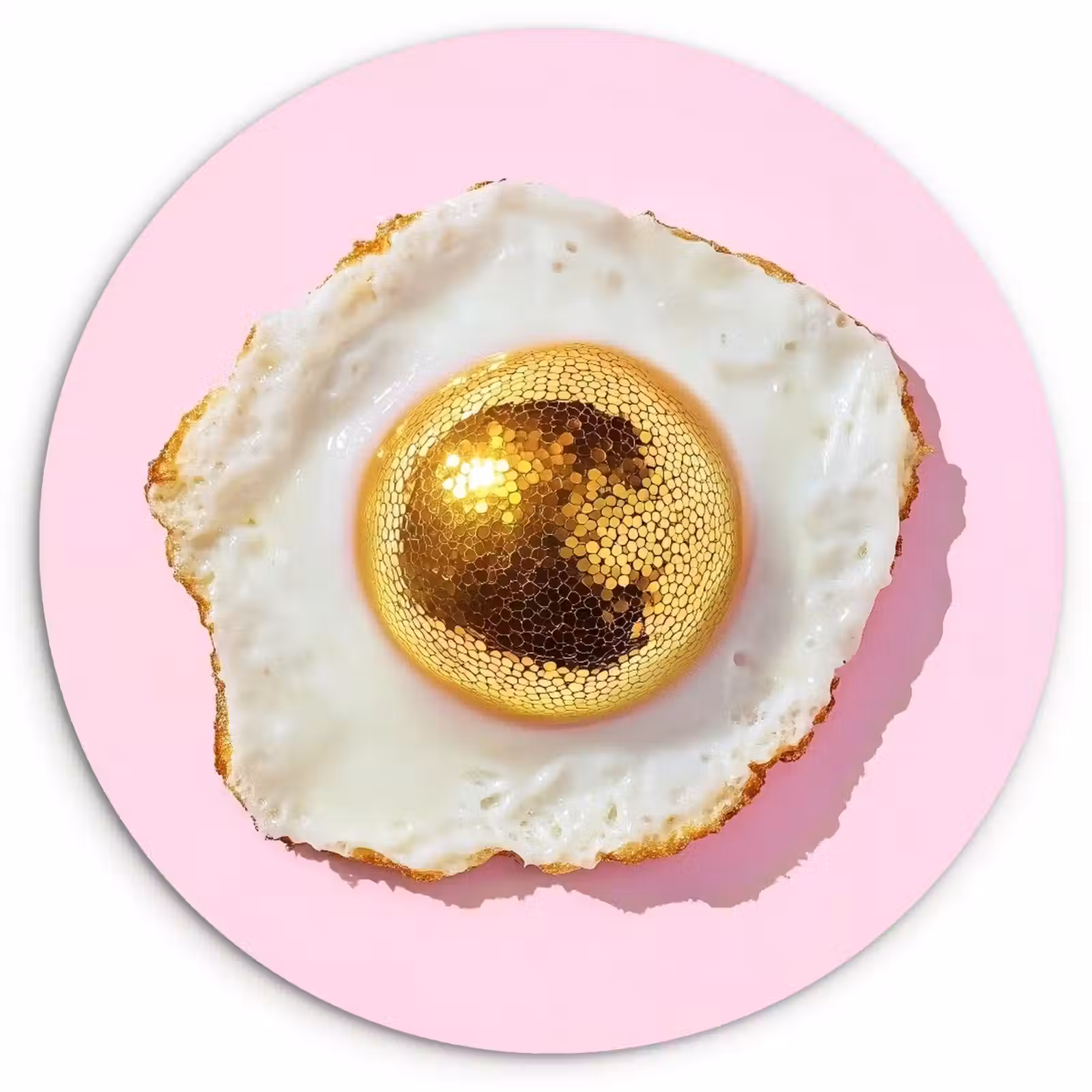 Muurcirkel - Ei - Disco - Ontbijt - Glitter — 1