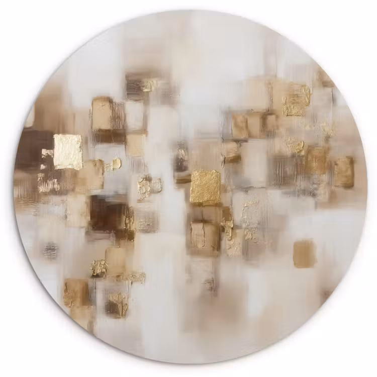 Muurcirkel - Abstracte vierkanten - Aardetonen - Mistig — 1