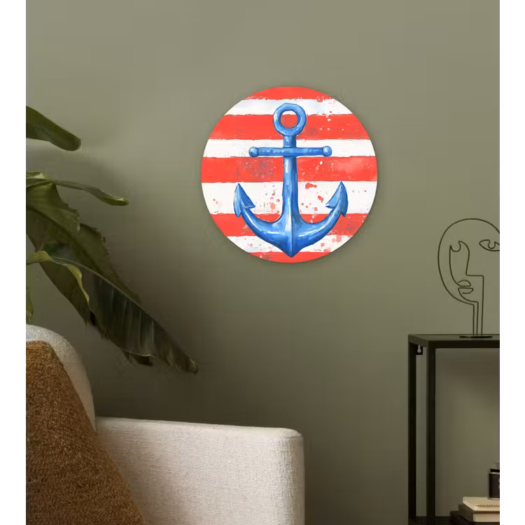 Muurcirkel - Anker - Verfspatten - Rood - Blauw — 3