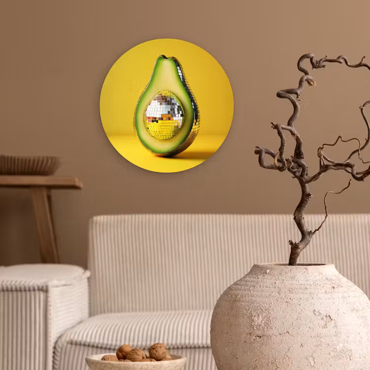 Muurcirkel - Avocado - Discobal - Geel - Glitter — 2